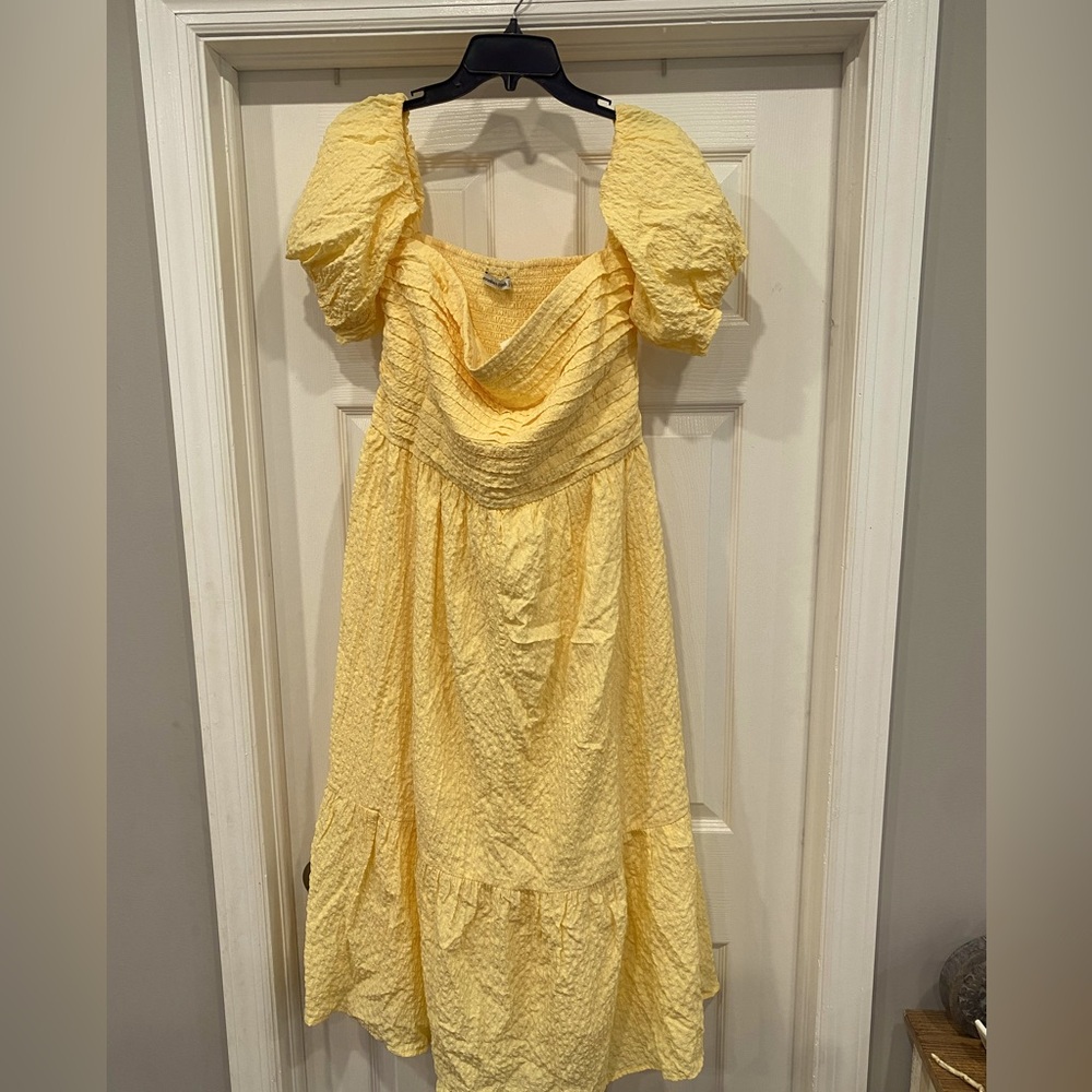 Abercrombie & Fitch Sunny Yellow Midi Dress